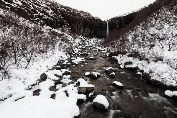 Skaftafell National Park Vista Durante Inverno Neve Que Localizado Vatnajokull — Fotografia de Stock