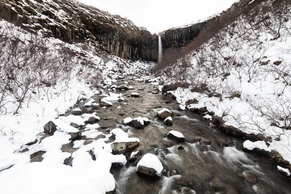 Skaftafell National Park Άποψη Κατά Διάρκεια Του Χειμώνα Χιόνι Που — Φωτογραφία Αρχείου