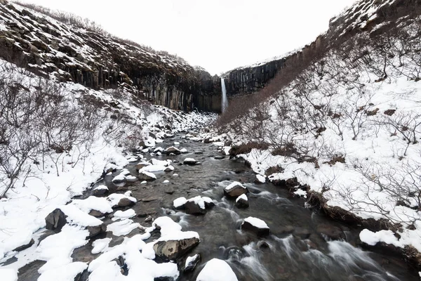 Skaftafell National Park Άποψη Κατά Διάρκεια Του Χειμώνα Χιόνι Που — Φωτογραφία Αρχείου