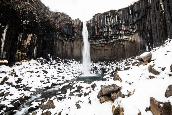 Вид Национальный Парк Скафтафелл Время Зимнего Снега Который Расположен Vatnajokull — стоковое фото