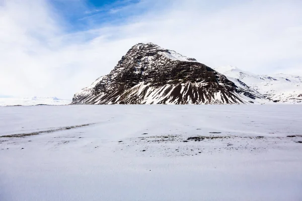 Снежный Пейзаж Йокульсарлон Хваннадалшнукуре Исландия Красивого Фона — стоковое фото