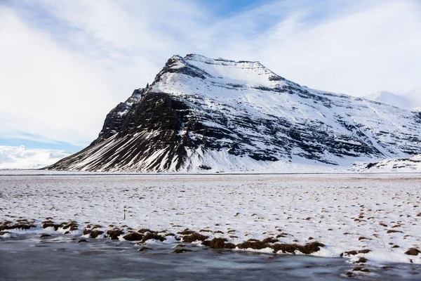 Hvannadalshnukur Zlanda Güzel Bir Arka Plan Için Jokulsarlon Kar Manzarası — Stok fotoğraf