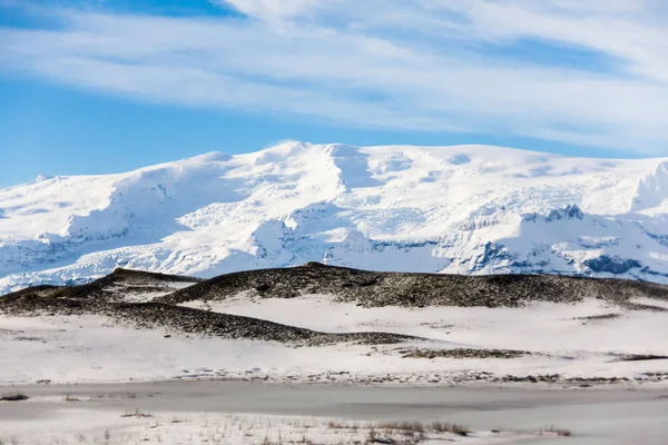 Jokulsarlon Τοπίο Χιόνι Hvannadalshnukur Ισλανδία Για Όμορφο Φόντο — Φωτογραφία Αρχείου