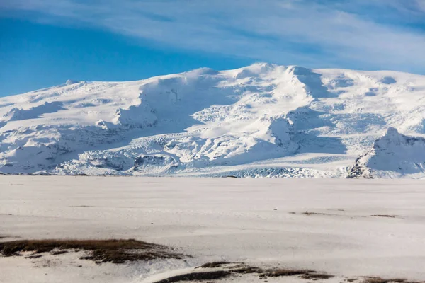 Jokulsarlon Sneeuwlandschap Hvannadalshnukur Ijsland Voor Een Prachtige Achtergrond — Stockfoto