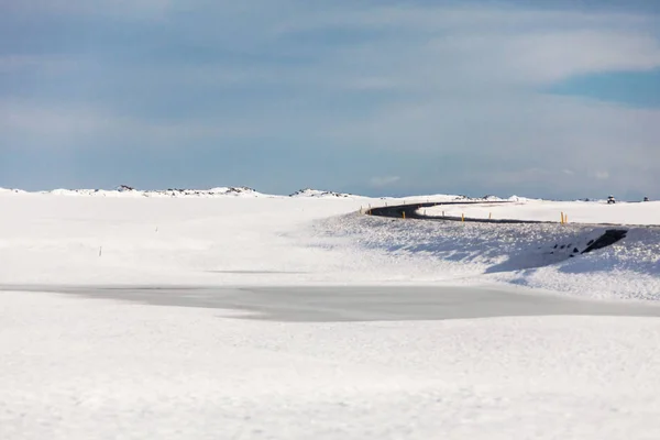 Jokulsarlon Paesaggio Della Neve Hvannadalshnukur Islanda Bello Sfondo — Foto Stock