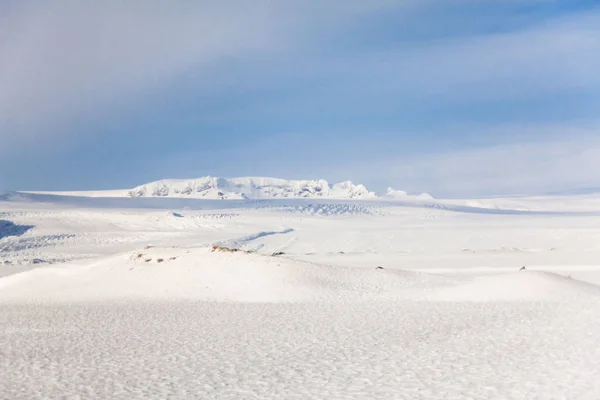 Krajobraz Śniegu Jokulsarlon Hvannadalshnukur Islandia Piękne Tło — Zdjęcie stockowe