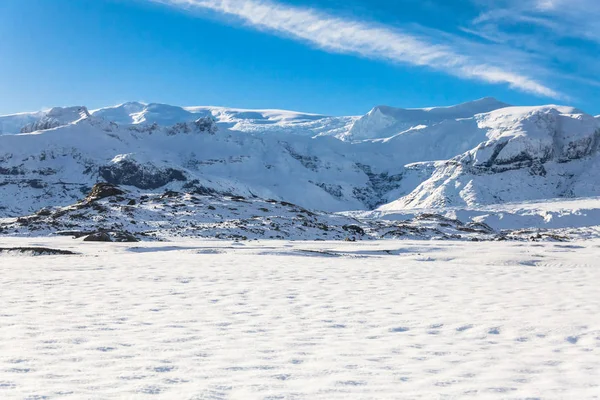 Hvannadalshnukur Zlanda Güzel Bir Arka Plan Için Jokulsarlon Kar Manzarası — Stok fotoğraf