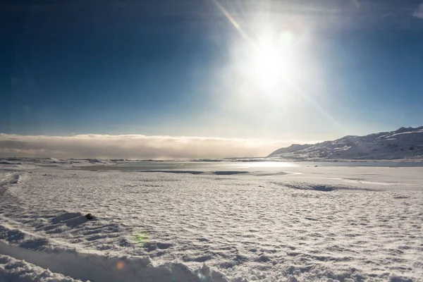 Jokulsarlon Τοπίο Χιόνι Hvannadalshnukur Ισλανδία Για Όμορφο Φόντο — Φωτογραφία Αρχείου