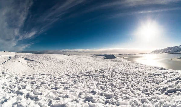 Jokulsarlon Snow Landscape Hvannadalshnukur Iceland Beautiful Background — Stock Photo, Image