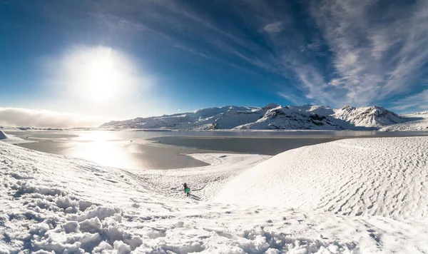 Jokulsarlon Sněhová Krajina Hvannadalshnukur Island Pro Krásné Zázemí — Stock fotografie