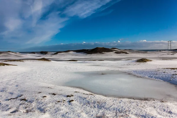 美しい背景のためにアイスランドのHvannadalshnukurのJokulsarlon雪景色 — ストック写真