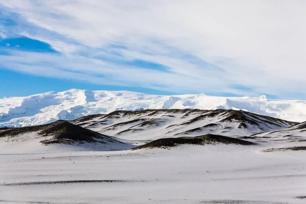 Jokulsarlon Paesaggio Della Neve Hvannadalshnukur Islanda Bello Sfondo — Foto Stock