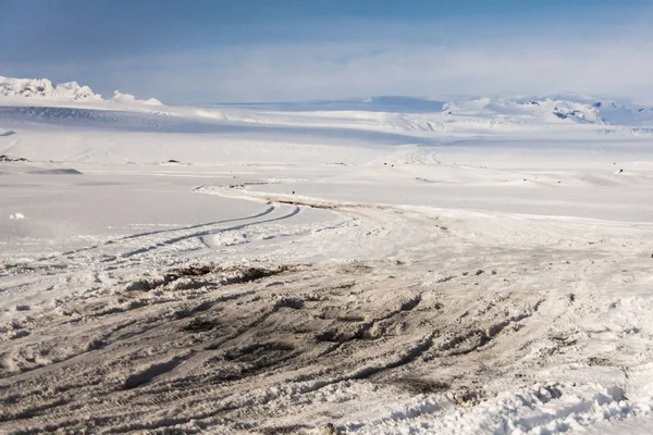 美丽背景的冰岛Hvannadalshnukur的Jokulsarlon雪景 — 图库照片