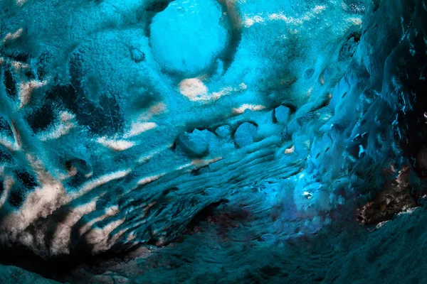 Widok Jaskinię Lodową Zimą Jokulsarlon Islandia — Zdjęcie stockowe