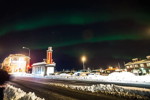 Reykjavik Vista Durante Pôr Sol Costa Islândia Que Capital País — Fotografia de Stock