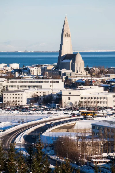 Reykjavík Pohled Město Hallgrimskirkja Perlan Dome Island — Stock fotografie