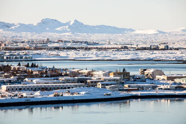 Reykjavik Uitzicht Stad Hallgrimskirkja Vanuit Perlan Dome Ijsland — Stockfoto