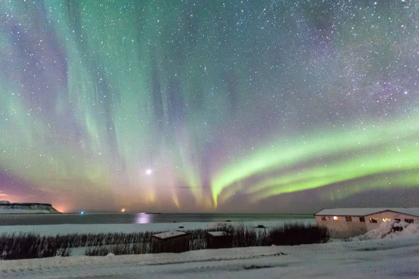 Nádherné Polární Záře Nebo Lépe Známý Jako Northern Lights Zobrazit — Stock fotografie