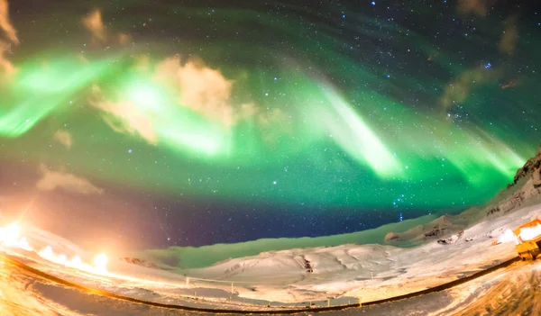 Bela Aurora Borealis Mais Conhecida Como Vista Das Luzes Norte — Fotografia de Stock