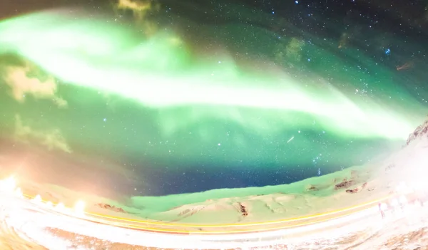 Bela Aurora Borealis Mais Conhecida Como Vista Das Luzes Norte — Fotografia de Stock