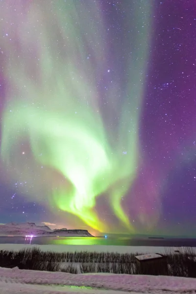 Gyönyörű Aurora Borealis Vagy Ismertebb Nevén Északi Fények Nézd Izland — Stock Fotó