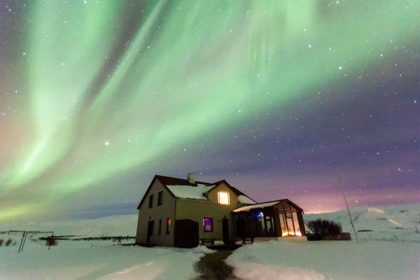 Beautiful Aurora Borealis or better known as The Northern Lights view in Iceland during winter