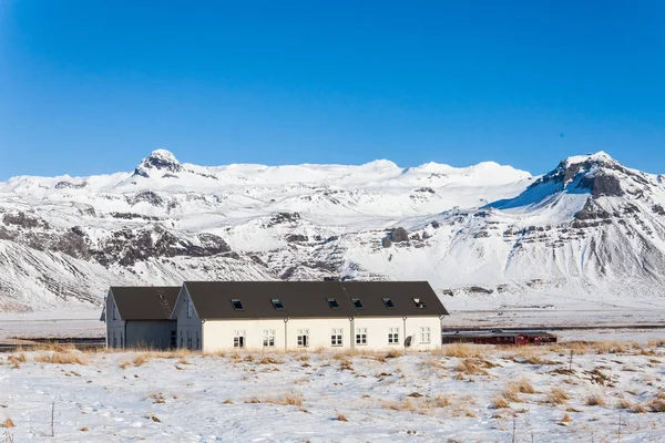 Olafsvik Pohled Během Zimního Sněhu Který Okouzlující Malé Město Islandu — Stock fotografie