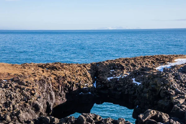 Arnarstapi Eller Stapi Liten Fiskeby Vid Foten Stapafell Mellan Hellnar — Stockfoto