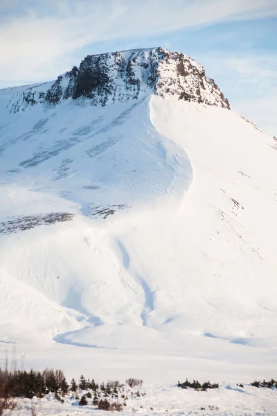 Gyönyörű Téli Táj Snaefellsnesvegur Közelében Kirkjufell — Stock Fotó