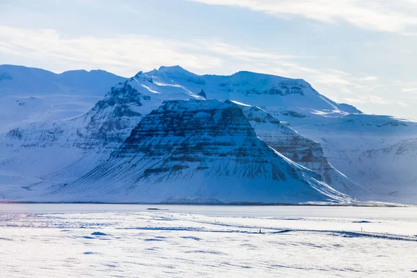 Kirkjufell Yakınlarındaki Snaefellsvegur Güzel Kış Manzarası — Stok fotoğraf