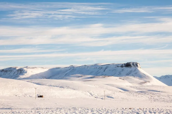 Krásná Zimní Sněhová Krajina Snaefellsnesvegur Blízkosti Kirkjufell — Stock fotografie