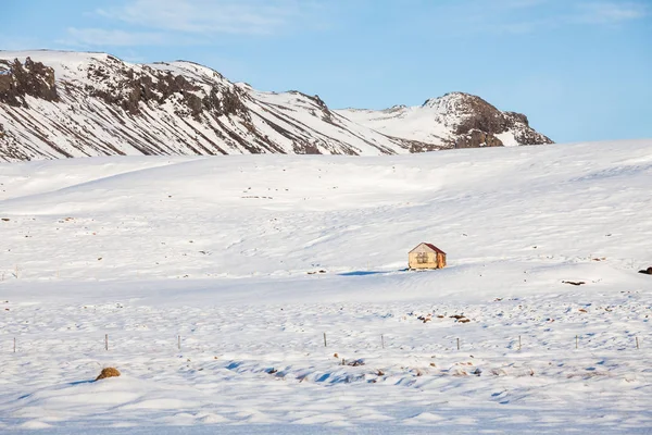 Прекрасный Зимний Снежный Ландшафт Снайфельснесвегур Возле Киркьюфелла — стоковое фото