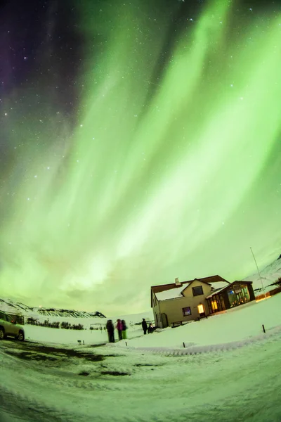 Aurora Borealis Або Northern Lights Background View Iceland Reykjavik Winter — стокове фото