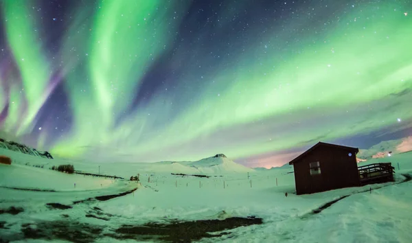 Aurora Borealis Mais Conhecido Como Northern Lights Para Vista Fundo — Fotografia de Stock