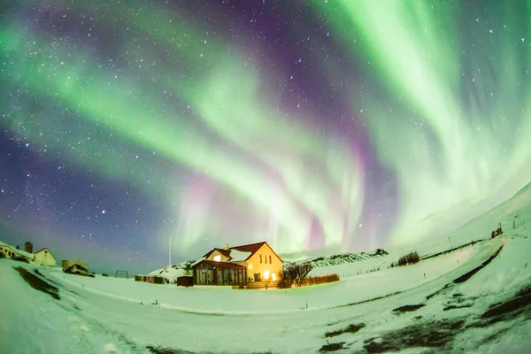 Aurora Borealis Beter Bekend Als Het Noorderlicht Voor Achtergrondzicht Ijsland — Stockfoto