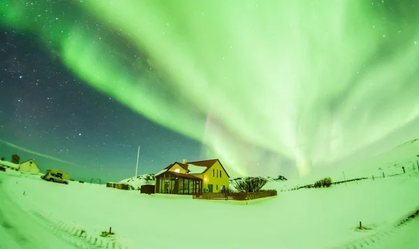 Aurora Borealis Lub Lepiej Znana Jako Northern Lights Background View — Zdjęcie stockowe