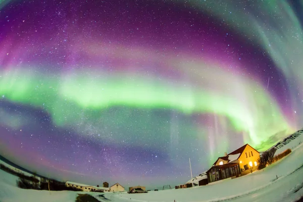 Aurora Borealis Daha Çok Kuzey Işıkları Olarak Bilinen Zlanda Reykjavik — Stok fotoğraf