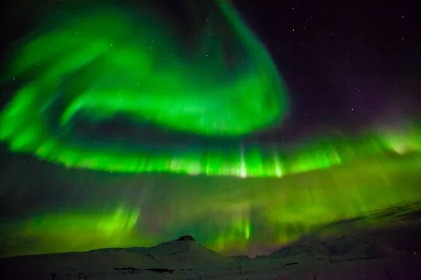 Aurora Borealis Известный Северное Сияние Заднего Вида Исландии Рейкьявик Зимний — стоковое фото