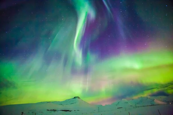 Aurora Borealis Mais Conhecido Como Northern Lights Para Vista Fundo — Fotografia de Stock