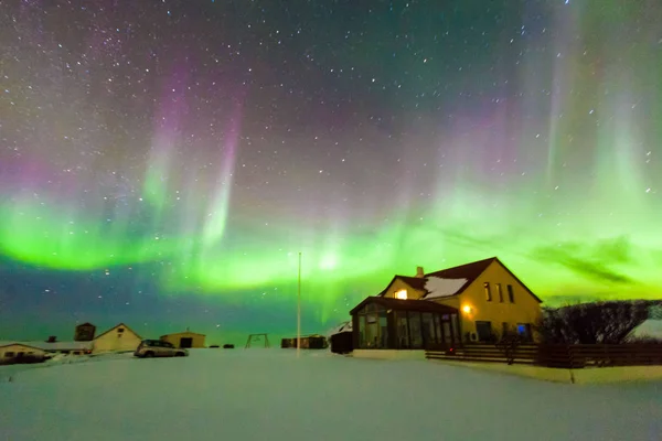 Aurora Borealis Καλύτερα Γνωστή Northern Lights Για Προβολή Φόντου Στην — Φωτογραφία Αρχείου