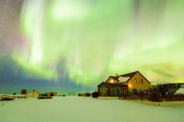 Aurora Borealis Або Northern Lights Background View Iceland Reykjavik Winter — стокове фото