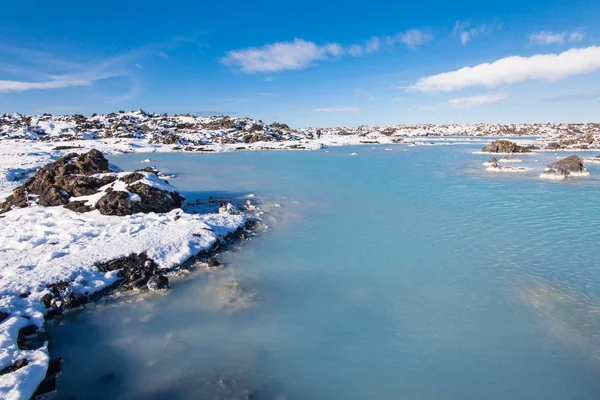 Widok Piękny Blue Lagoon Zimą Islandii — Zdjęcie stockowe