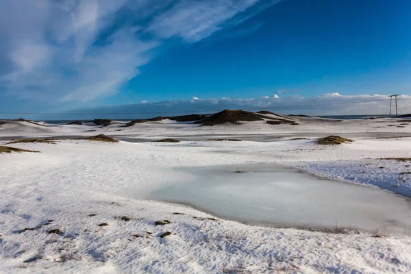 Jokulsarlon Schneelandschaft Hvannadalshnukur Island Für Schönen Hintergrund Stockbild