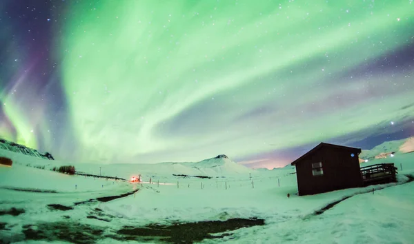 Aurora Boreal Más Conocido Como Northern Lights Para Vista Fondo Imagen De Stock