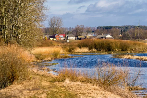 Wiosna Dolinie Narwi Wiosenne Rozlewiska Narwi Podlasie Polska — Photo