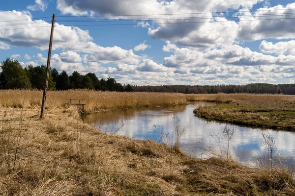 Krásná Krajina Řekou Jezero Pozadí — Stock fotografie