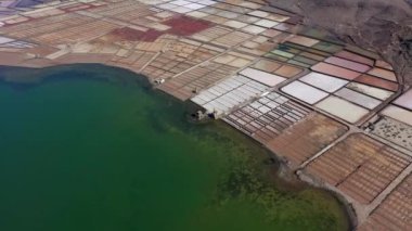 İspanya, Kanarya Adaları, Lanzarote, Salinas de Janubio, tuz işleri