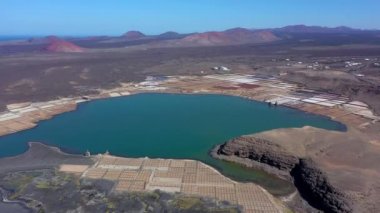 İspanya, Kanarya Adaları, Lanzarote, Salinas de Janubio, tuz işleri