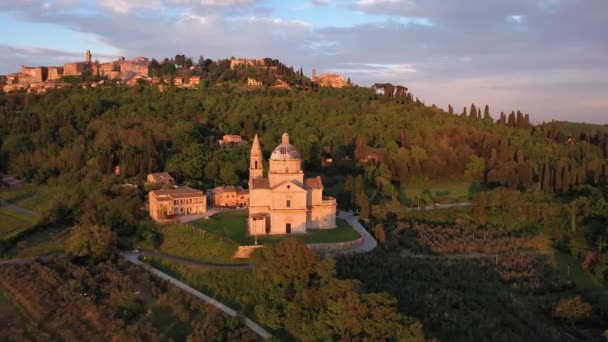 Talya Tuscany Siena Eyaleti Montepulciano Sanctuary San Biagio — Stok video