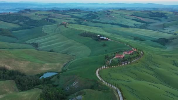 Italia Toscana Val Orcia Provincia Siena Strada Dei Cipressi Che — Video Stock